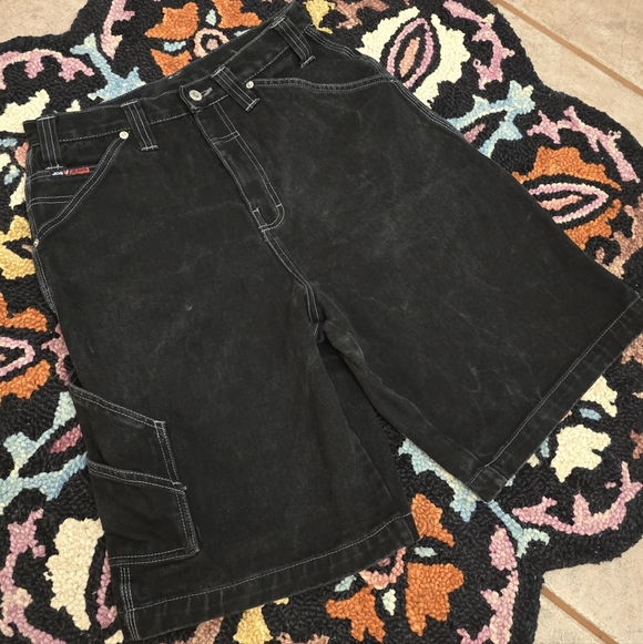 Jordache Other - 🔥🔥 Y2K Jordache Black Denim Carpenter Jean Shorts🔥🔥 Size 32 Fits Like 31